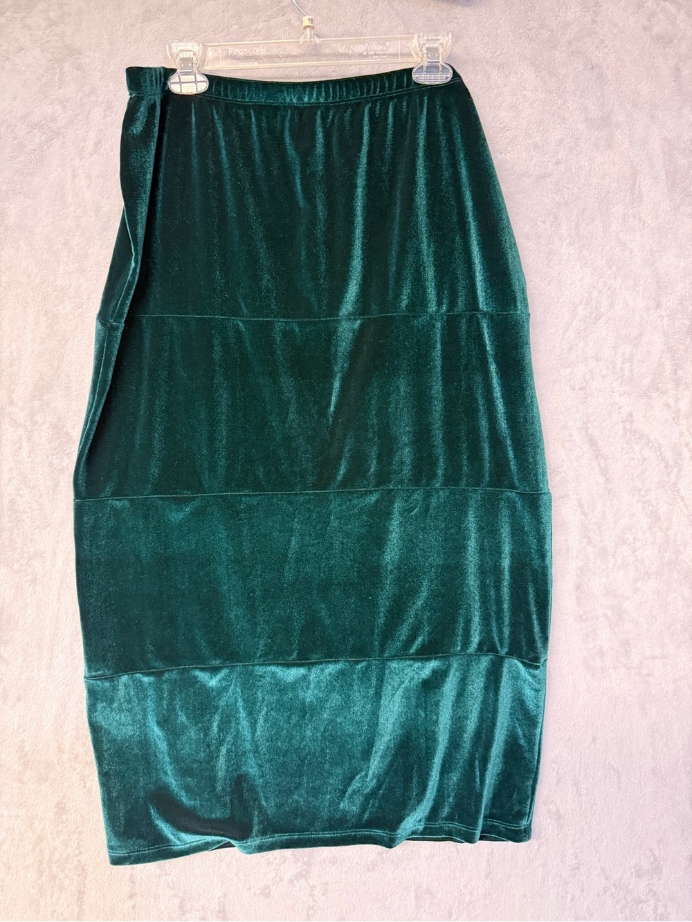 Holiday Skirt Size XL Emerald Green Velvet Midi